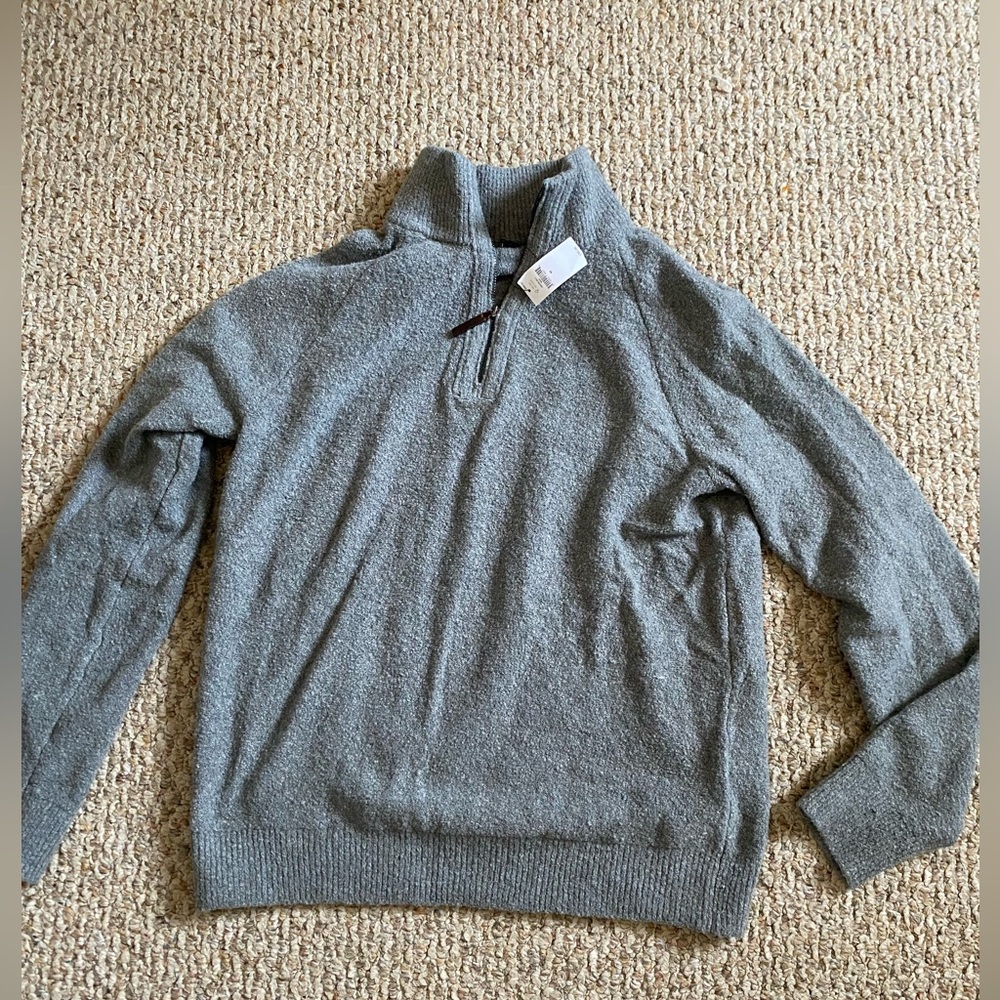 Banana Republic Factory Gray Quarter-Zip Sweater Medium NWT